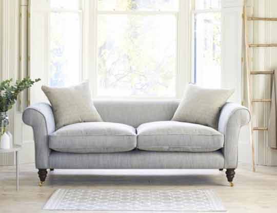 2 seater neutral sofa in living room