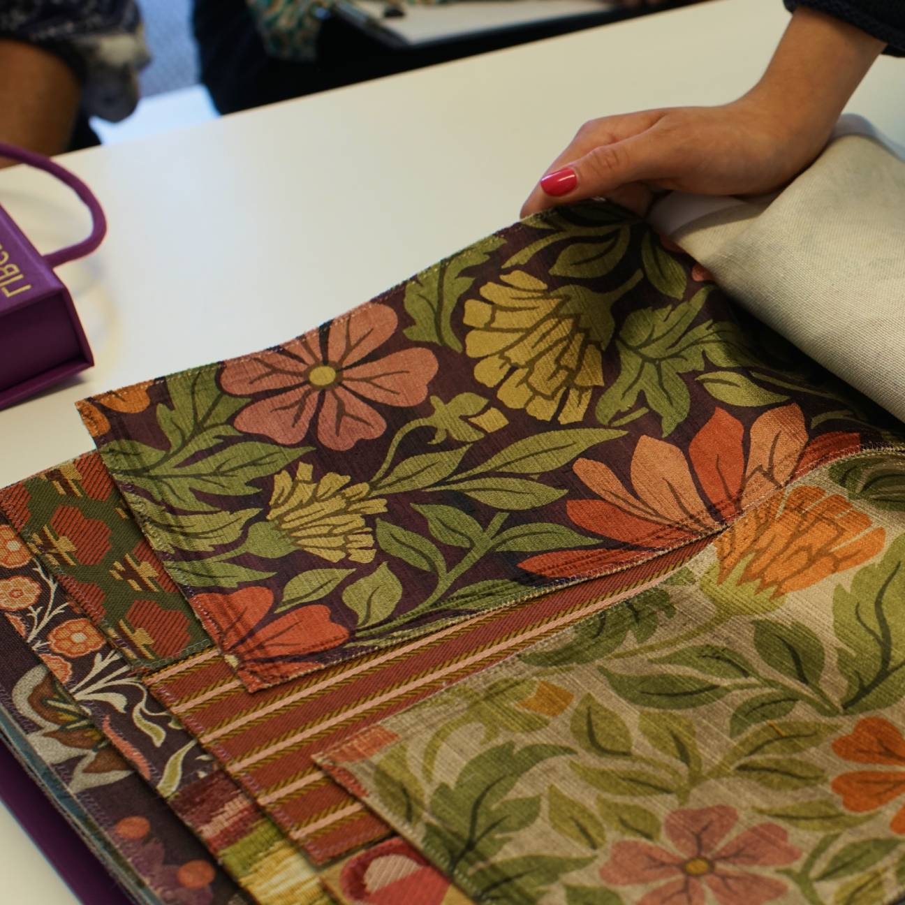 Browsing a Liberty fabric book