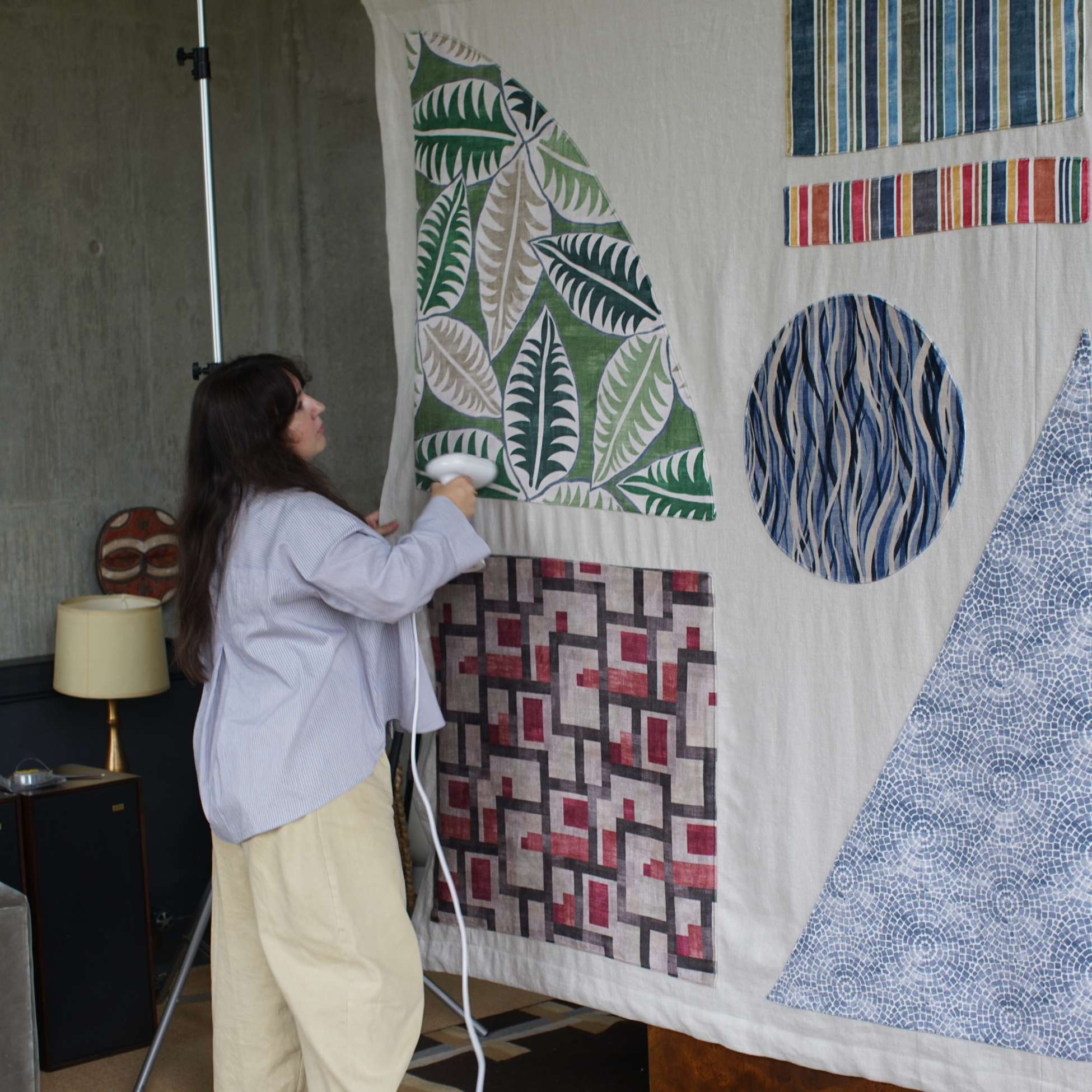 Hannah working on applique wall hanging