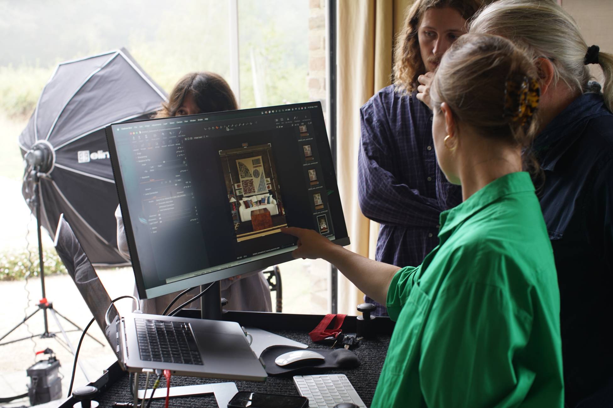 Photoshoot behind the scenes working on Muse shot